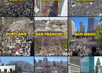 전국 1200여곳 동시다발 “손 떼라!” 반트럼프 시위 … LA서도 시위대 수만명