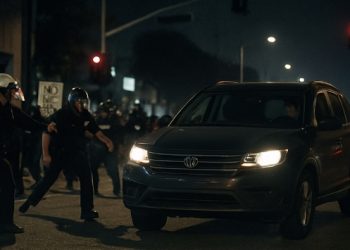 한인타운 시위대에 차량 돌진… 심야추격전 운전자 체포