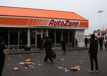 LA 오토존, 떼강도들에 약탈 당해