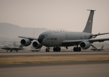 공중급유기 30여기 미국서 이동…중동 개입 준비