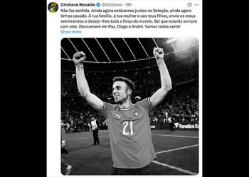 “얼마 전에도 함께 뛰었는데” 조타 추모한 포르투갈 동료 호날두