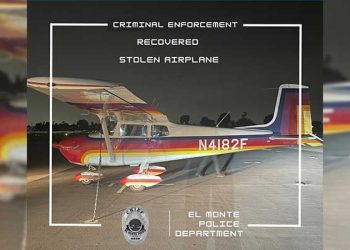 “황당” 라번 공항서 도둑 맞은 비행기, 엘몬테서 찾아