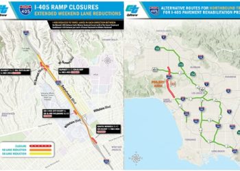 이번 주말 405 프리웨이는 피하세요.. 보수공사 예정