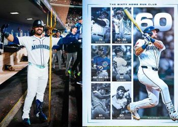시애틀 롤리, 시즌 59호·60호 홈런 폭발…AL 최다 홈런 보인다.. 시애틀은 지구 우승