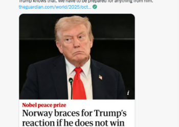 “노르웨이, 트럼프 노벨평화상 실패시 보복 우려”
