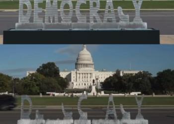 미국 민주주의, 워싱턴서 녹아내리다…예술로 전한 경고