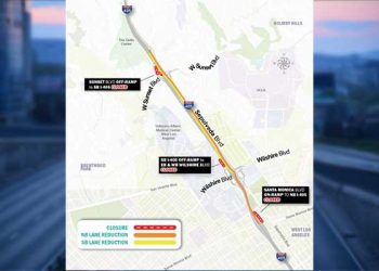 이번 주말 405번 Fwy 세풀베다 패스 일부 차선 폐쇄