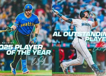 ‘포수 최초 60홈런’ 시애틀 롤리, 선수가 뽑은 ‘올해의 선수’
