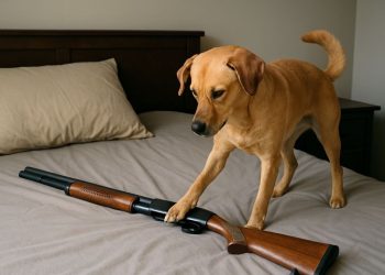 침대 위에 총 올려놨다가…반려견이 밟아 주인 총상