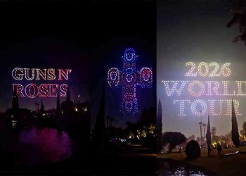 할리웃 포에버 상공 수백대 드론쇼 … 건즈앤로지스, 월드투어 발표