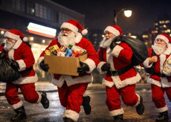 “현대판 홍길동”… 한밤중 산타 복장 도둑들 마켓 털어가