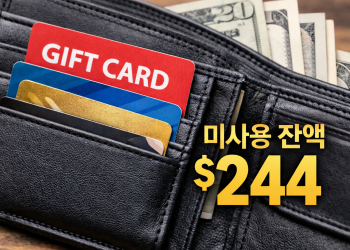 5명 중 2명, 기프트카드 방치… 지갑 속 방치, 평균 244달러