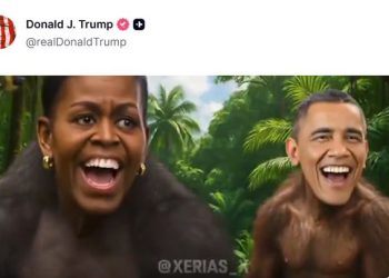 트럼프, 오바마 부부 원숭이 합성영상 공유 파문, 비판 폭주