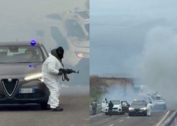 기관총 든 이탈리아 갱단, 현금수송차 폭파·총격전