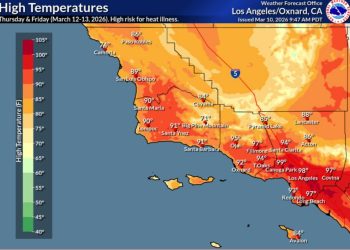 3월 기록적 폭염 경보 … 12-13일 100도 치솟아, 평년 보다 30도 높아