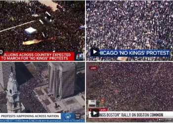 “트럼프 나가라” … ‘노 킹스’ 반트럼프 시위, 사상 최대규모 …미·유럽 전역서 폭발