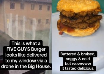 드론으로  교도소 수감자에 햄버거 배달 ‘발칵’