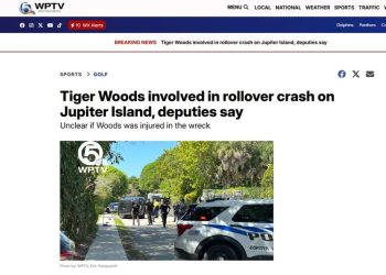 ‘골프 황제’ 타이거 우즈, 또 차량 전복 사고