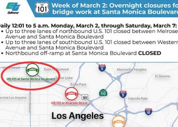 101번 Fwy 산타모니카 Bl.구간 야간 통제…3개 차선폐쇄