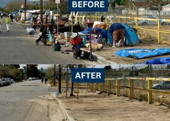 노스할리우드 텐트촌 철거정리… 노숙자 40명 임시주거 이동