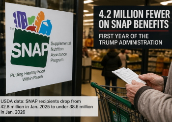 푸드스탬프 1년 새 420만 명 ‘탈락 쇼크’ … 근로요건 강화에 재인증 장벽 막혔다