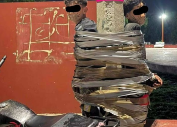오토바이 절도범 테이프로 ‘칭칭’…’멕시코판 배트맨’
